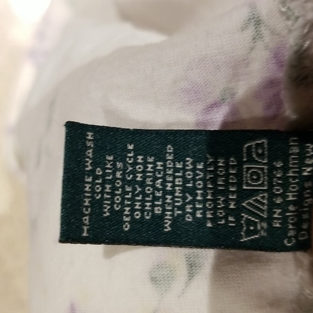Lauren Ralph Lauren cream  w/purple flowers long sleeve pajamas sz 2X EUC - Picture 6 of 8